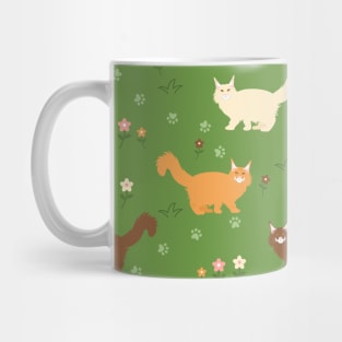 Maine Coon Cat and Flowers Mug